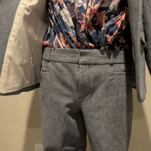 Gray Suit with Floral Shirt